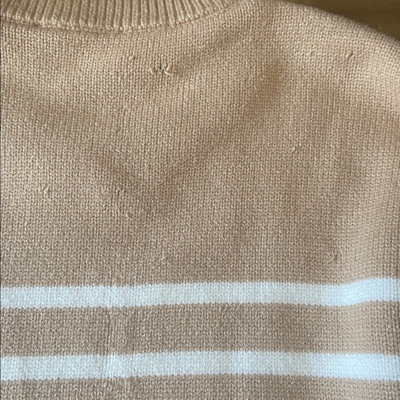 Flawed- Free - Philosophy Soft Beige and White Striped Crewneck Sweater - Picture 6 of 11